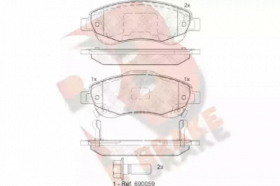 R BRAKE rb1887 -  Комплект тормозных колодок, дисковый тормоз